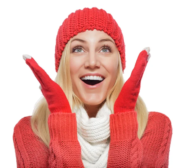 Beautiful blonde in winter clothes. — Stock Photo, Image