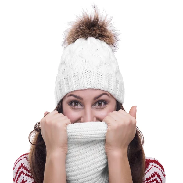 Menina bonita em roupas de inverno . — Fotografia de Stock