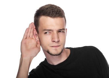 Konuşma dinleme genç adam.