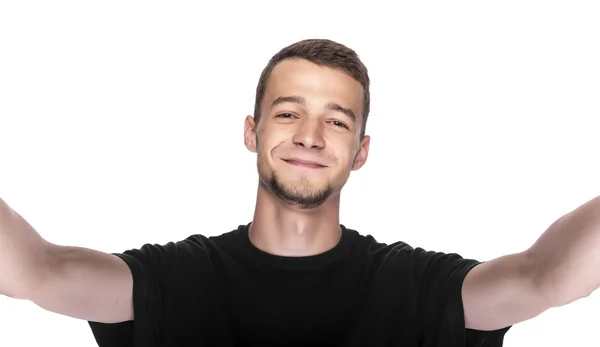 Happy young man taking a selfie photo. — Stock Photo, Image