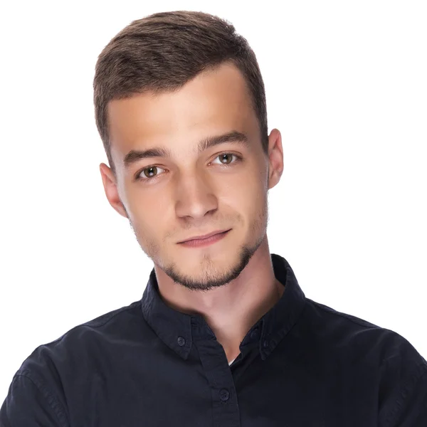 Joven hombre guapo con una camisa oscura . — Foto de Stock