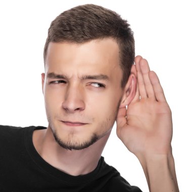 Konuşma dinleme genç adam.