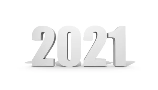 2021 Happy New Year background. 2021 Number on white background. — Stock Photo, Image