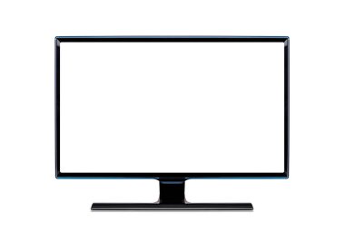Bilgisayar monitörü ya da TV seti beyaza izole edildi .