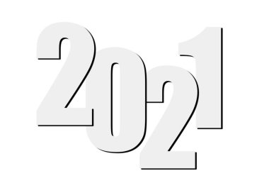 2021 Mutlu Yıllar özgeçmişi. Beyaz arkaplanda 2021 Numara.