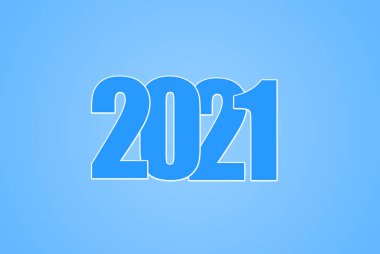 2021 Mutlu Yıllar özgeçmişi. Mavi arkaplanda 2021 Numara.