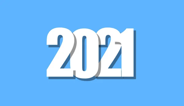 2021 Happy New Year Hintergrund. 2021 Zahl auf blauem Hintergrund. — Stockfoto