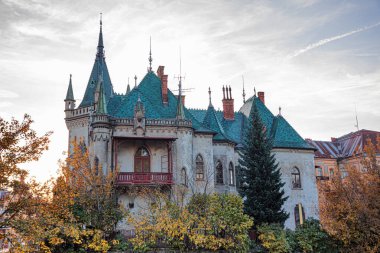 Ortaçağ şatosu tarzında bir ev.