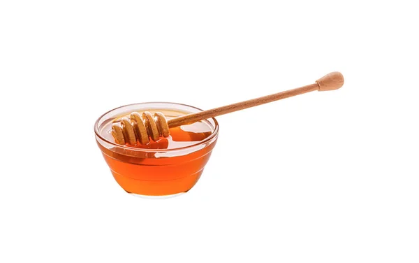 Tarro con miel aislada sobre fondo blanco — Foto de Stock
