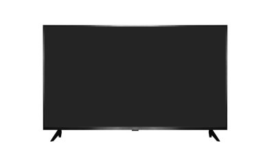 TV 4K düz ekran lcd veya eski, plazma. Siyah boş HD izleyici beyaz.