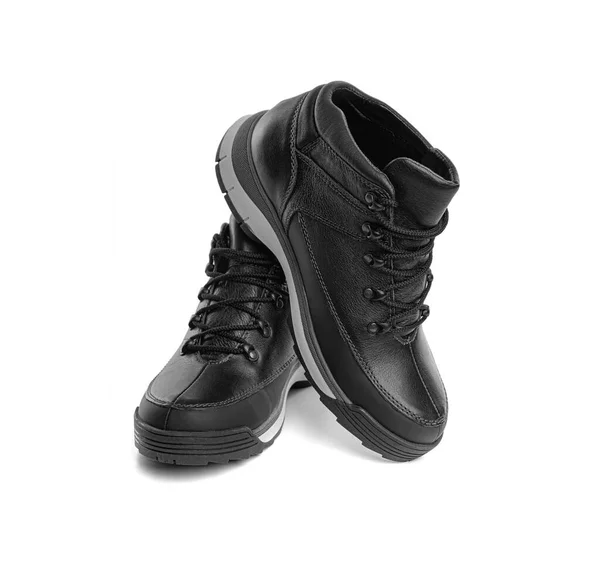 Black boots isolated on white background. — Stock Photo, Image