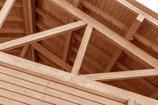 Wooden roof construction. Royalty Free Stock Photos