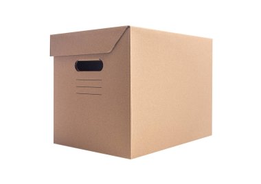 Karton posta kutusu beyaz arkaplanda izole edildi.