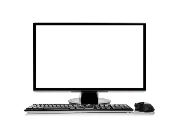 Computador desktop ou monitor de computador isolado no branco. — Fotografia de Stock