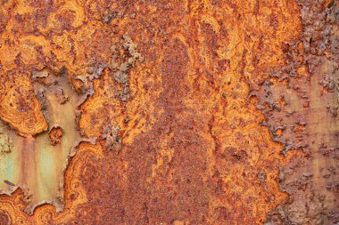 Soyulmuş boyalı paslı eski metal dokusu soyut arkaplan gibi.