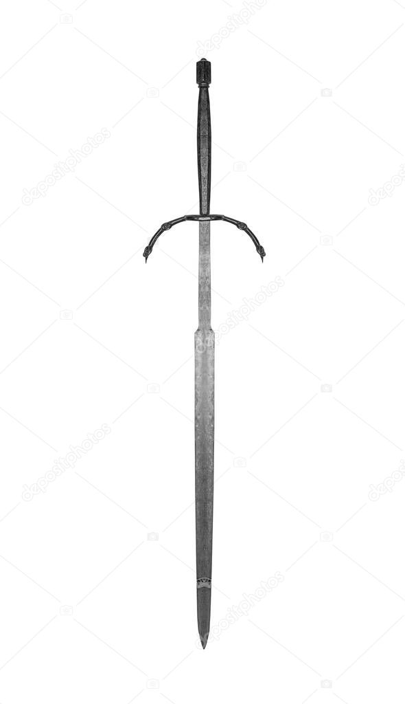 Knights sword isolated on a white.