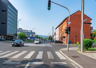 Hırvatistan 'ın Zagreb kentinde sokaklar ve otoyollar.