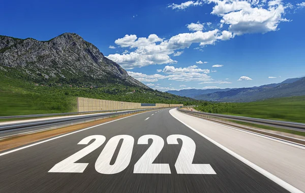 2022 Yeni Yıl Yolculuğu ve Gelecek Vizyon Konsepti — Stok fotoğraf