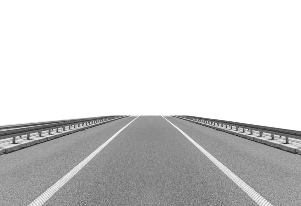 Asphalt road isolated on white background. — Stock Photo, Image