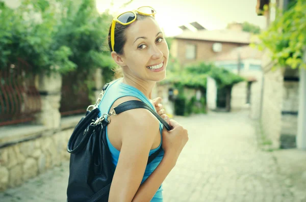 Girl traveler — Stock Photo, Image