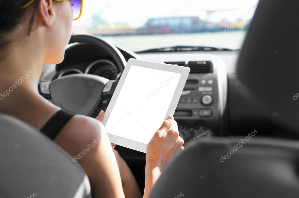 Car driver with tablet pc