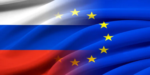 欧盟和俄罗斯. — 图库照片