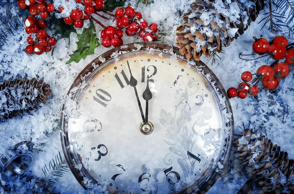 Christmas Eve and New Years at midnight — Stock Photo, Image