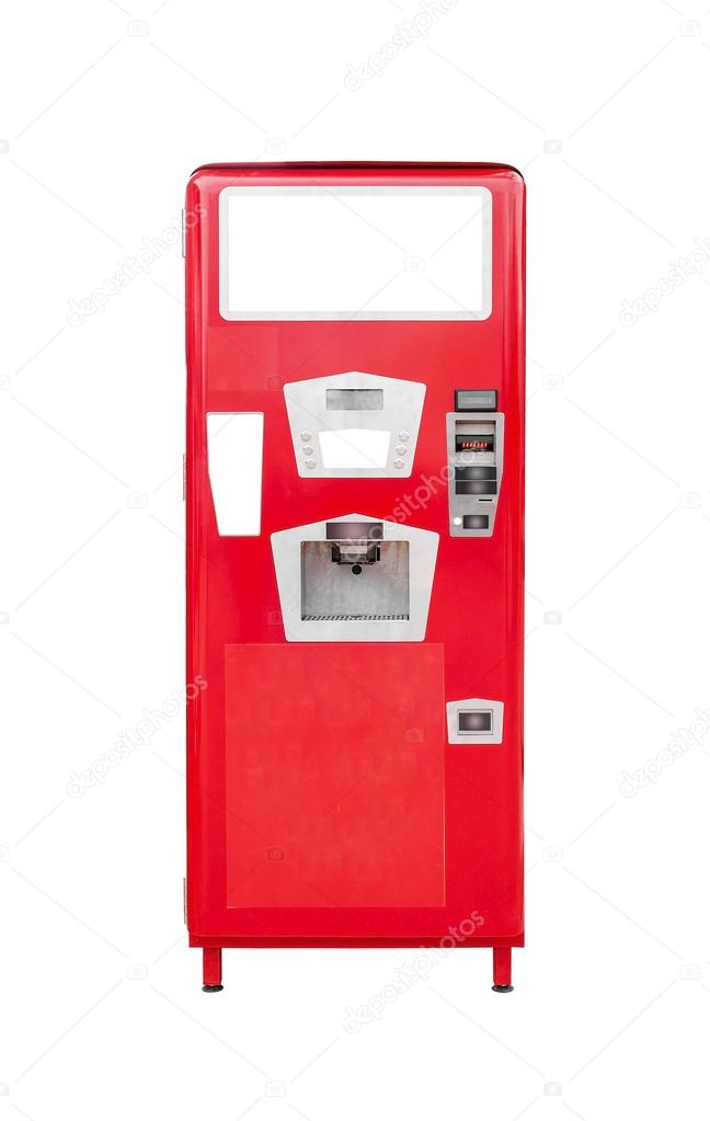 Soft drink vending machine isolated over white