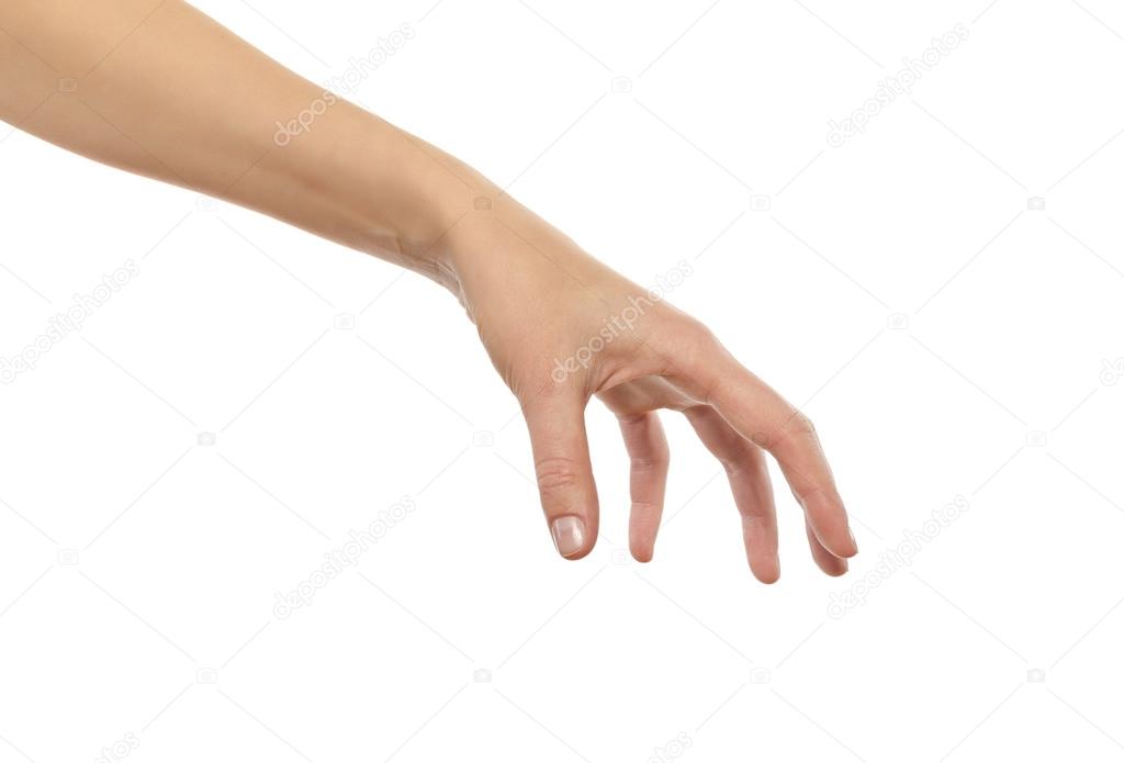 Well shaped female hand reaching for something.