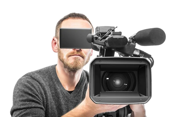 Video camera operator filmed. — Stock Photo, Image