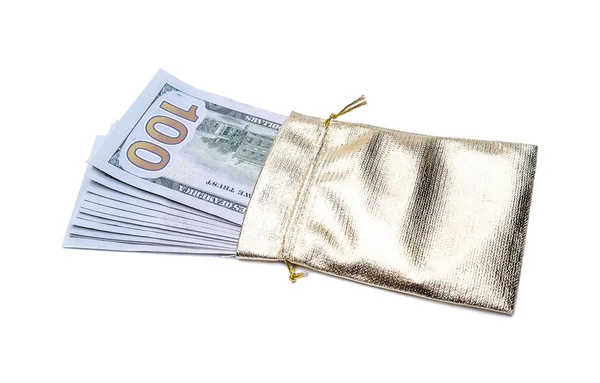 Gold sack full of dollars — Stock Photo, Image