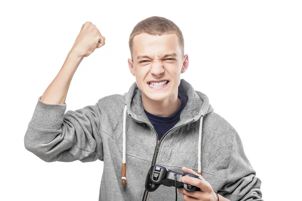 joystick 'li genç adam.