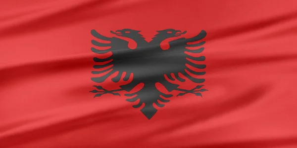 Vlajka Albánie. — Stock fotografie