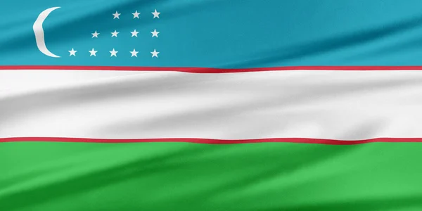 Uzbekistans flagga. — Stockfoto