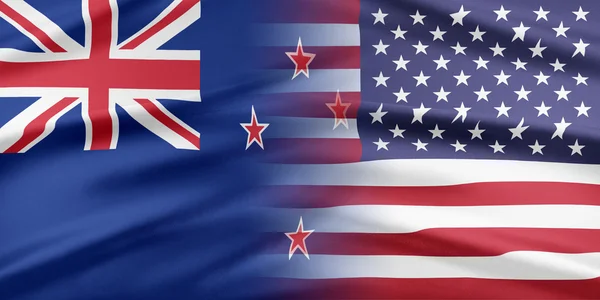 Verenigde Staten en Nieuw-Zeeland. — Stockfoto