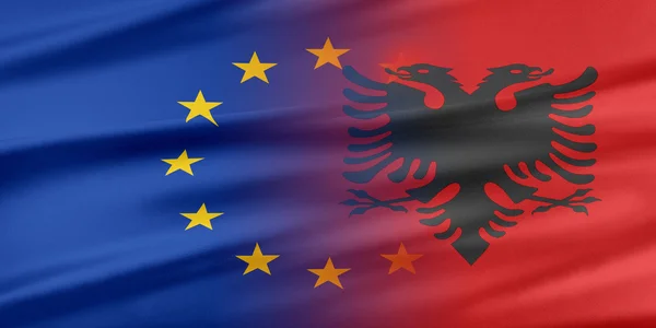 Evropská unie a Albánie. — Stock fotografie