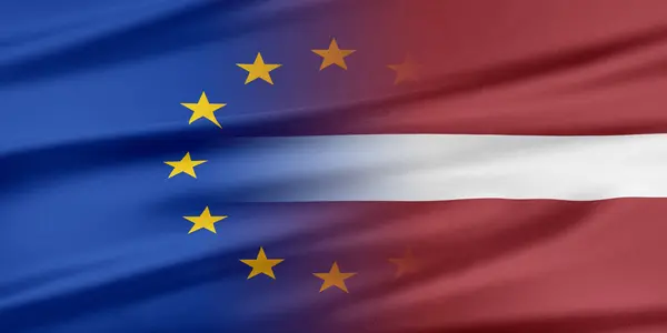 European Union and Latvia. — Stock Photo, Image