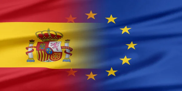 União Europeia e Espanha. — Zdjęcie stockowe