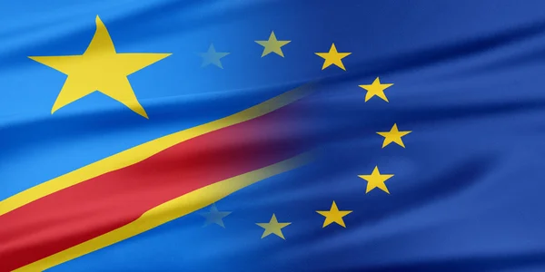 European Union and Democratic Republic of the Congo. — Stock Photo, Image