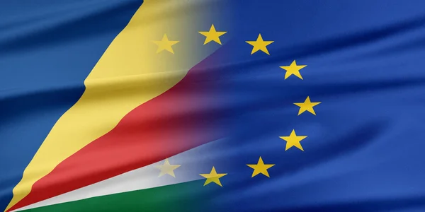 Europese Unie en de Seychellen. — Stockfoto