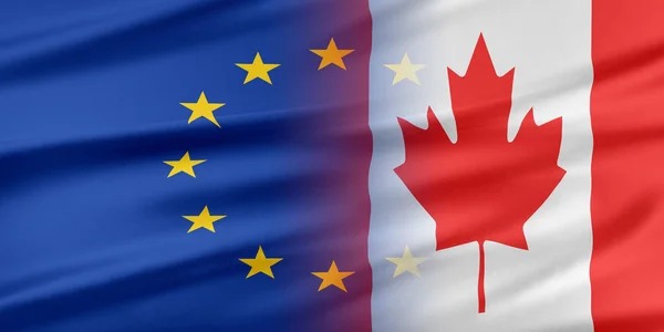 União Europeia e Canadá . — Fotografia de Stock