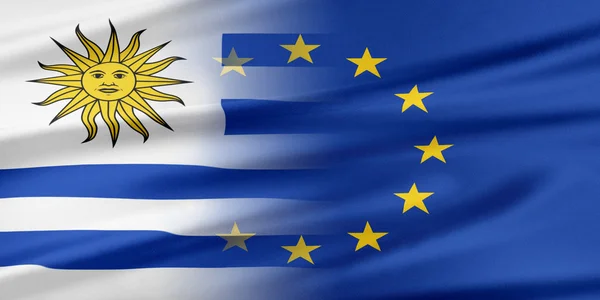 Europäische Union und Uruguay. — Stockfoto