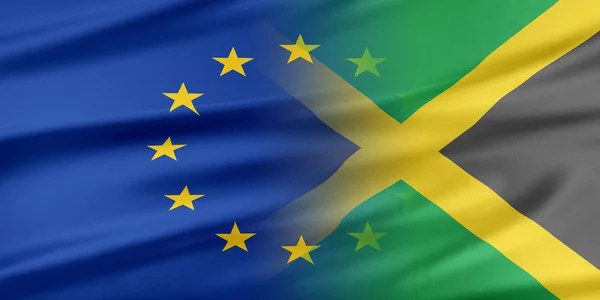 Europäische Union und Jamaica. — Stockfoto