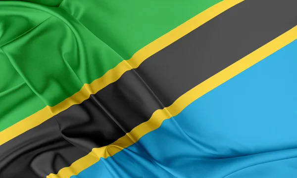 Tanzania flagga. — Stockfoto