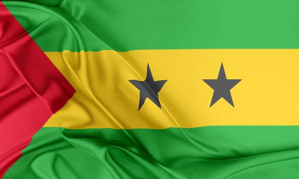 Sao Tome and Principe Flag. — Stock Photo, Image