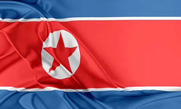 Kore Kuzey bayrağı. — Stok fotoğraf