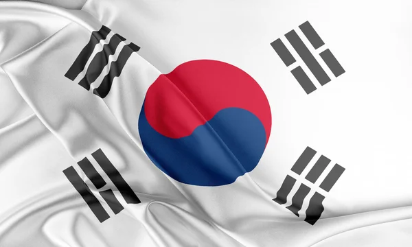 Güney Kore bayrağı. — Stok fotoğraf