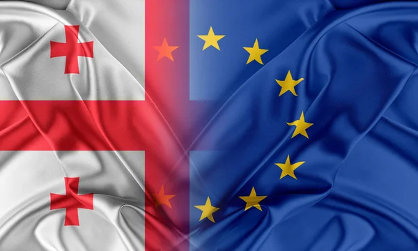 European Union and Georgia. — Stock Photo, Image