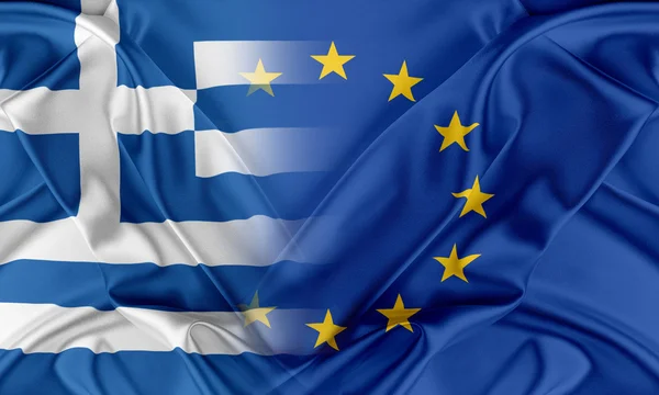 União Europeia e Grécia . — Fotografia de Stock