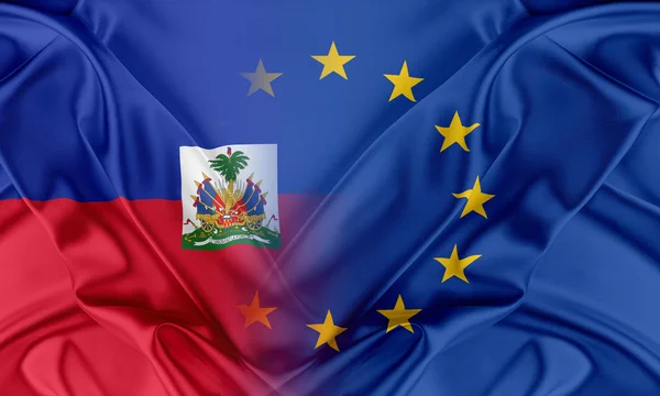 Európai Unió és a Haiti. — Stock Fotó